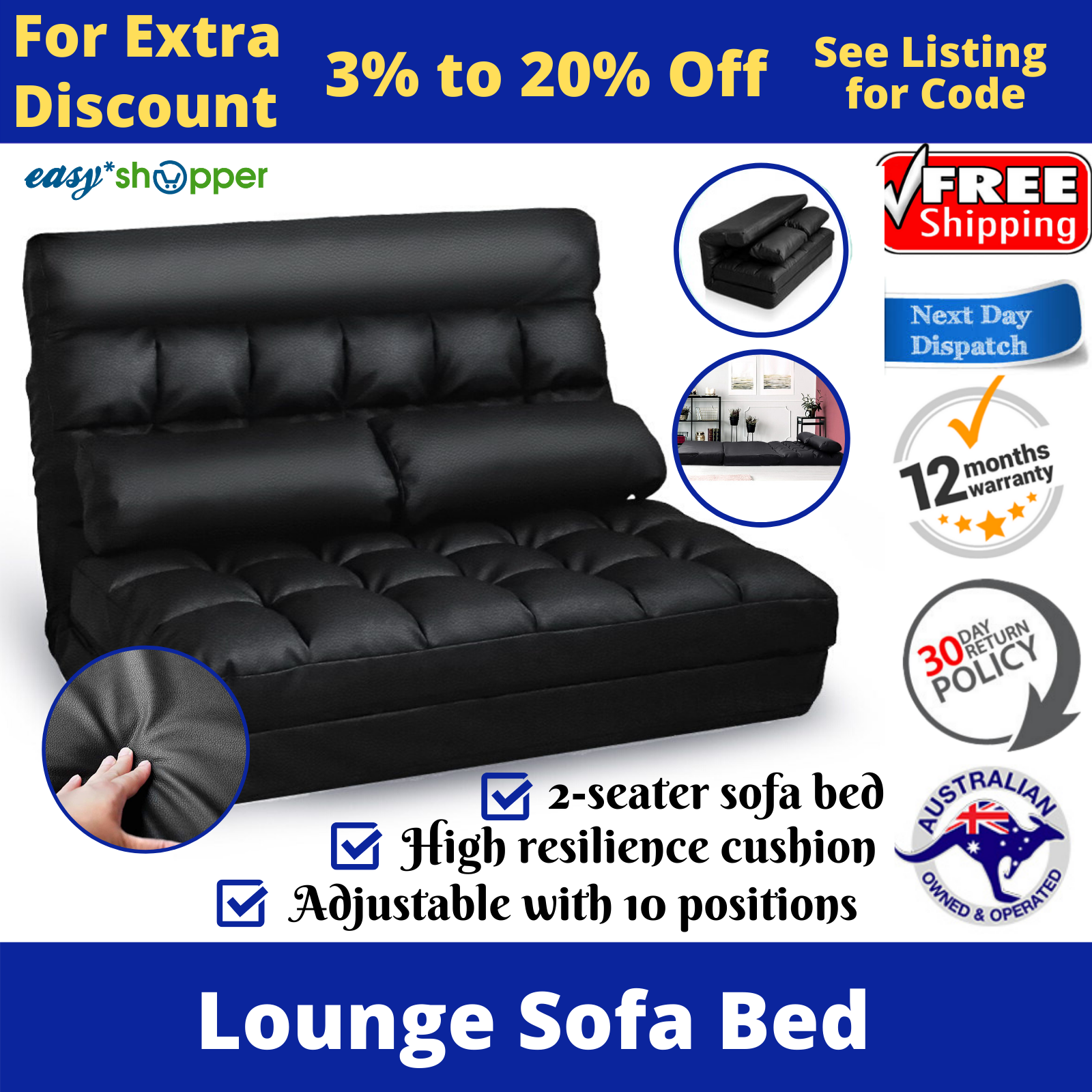Futon Bed Lounge Sofa Bed Gallery Image 