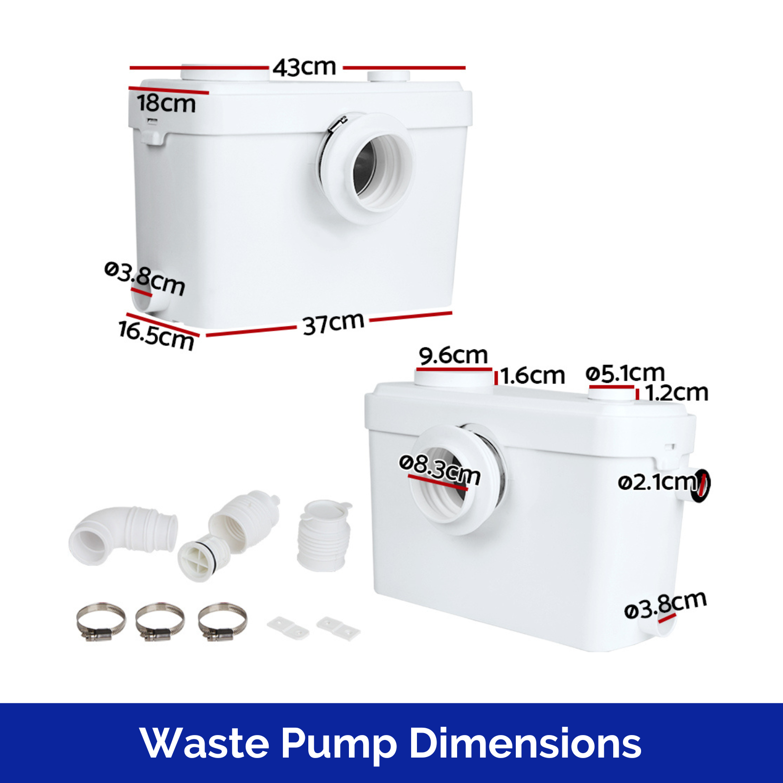 Automatic Macerator Sewage Waste Pump 600W Flush Toilet Shower Sink Bathroom New Waste Pump ...