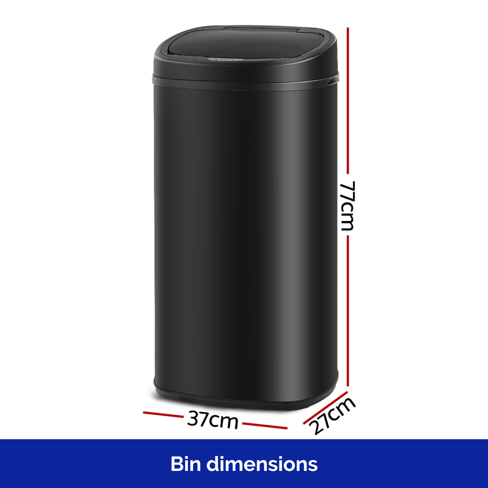 New Motion Sensor Rubbish Kitchen Bin Automatic Waste Trash Can   New Motion Sensor Rubbish Kitchen Bin Automatic Waste Trash Can Electric Black Dimensions 