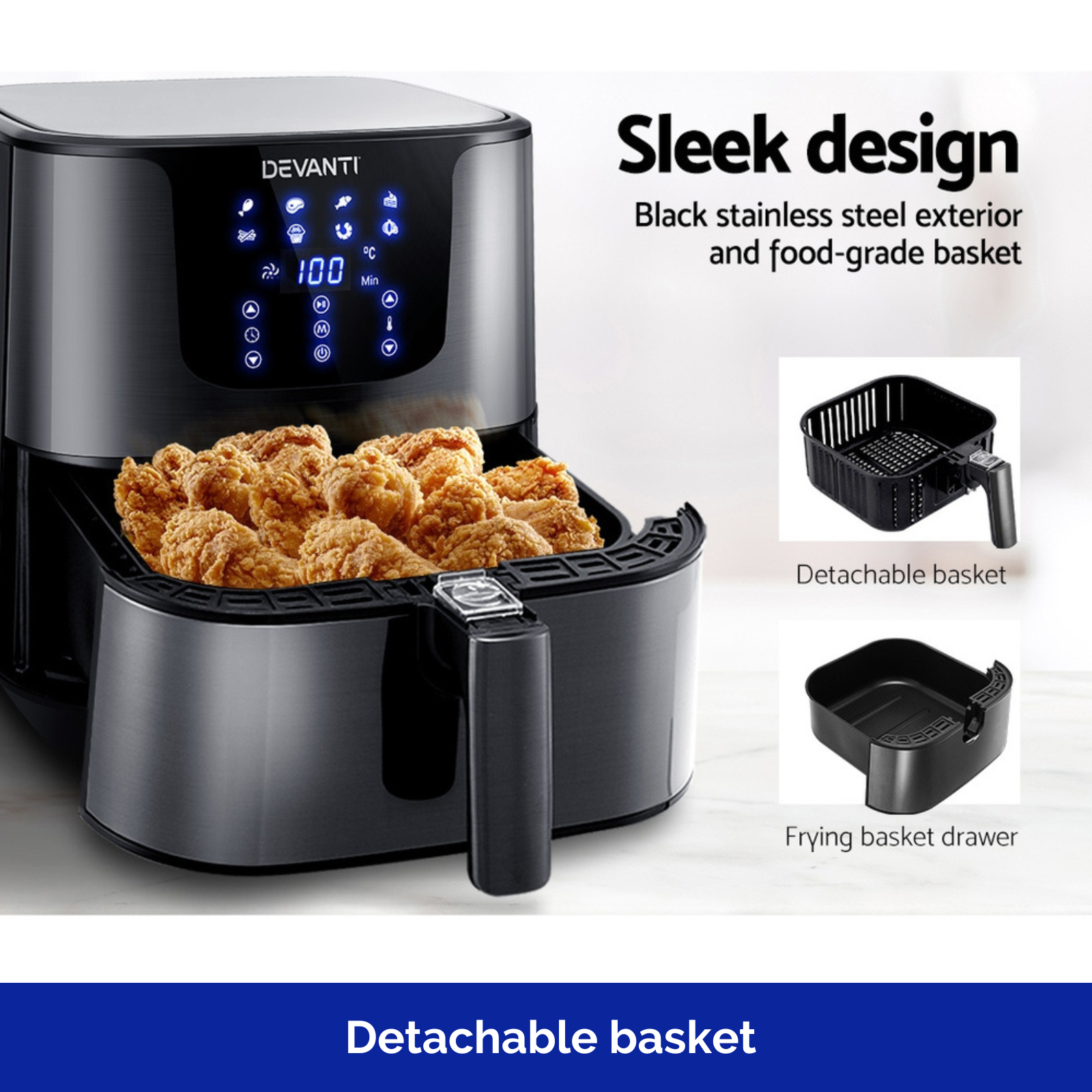 Devanti Air Fryer 8.5L LCD Fryers main image 0