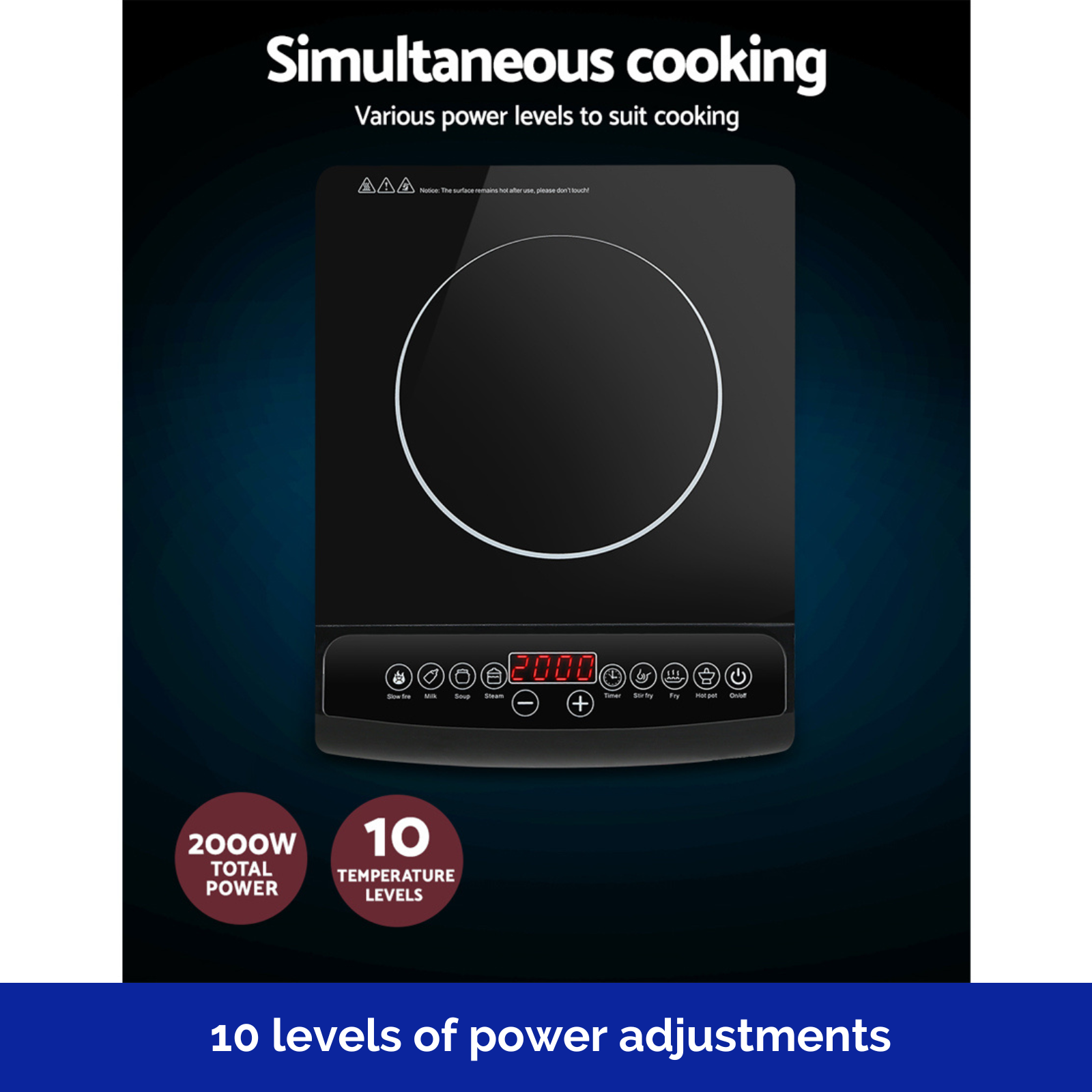 Electric Induction Cooktop Portable Ceramic Cooker Stove Kitchen Single