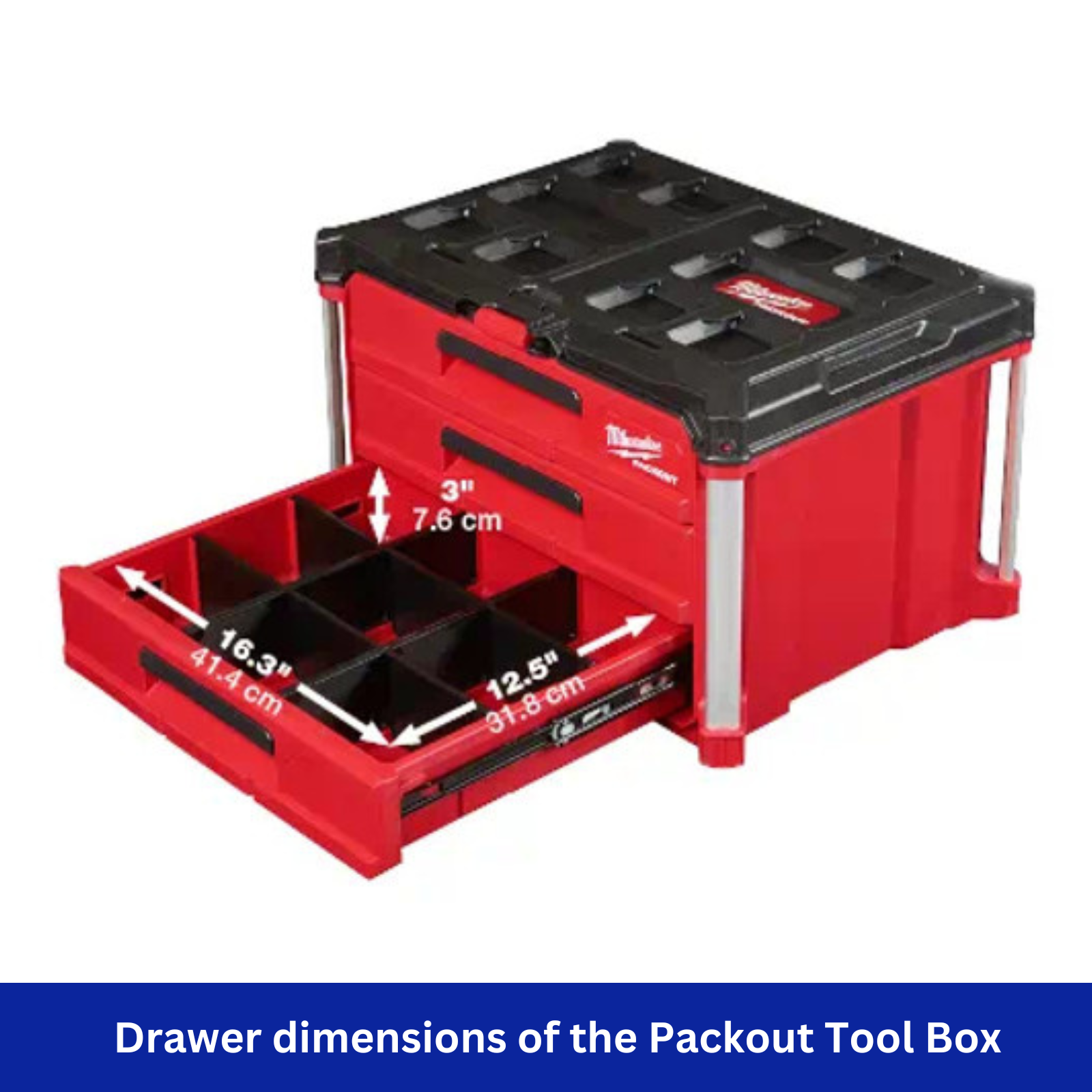 New Milwaukee Packout 3 Drawer Toolbox Part of PACKOUT Modular