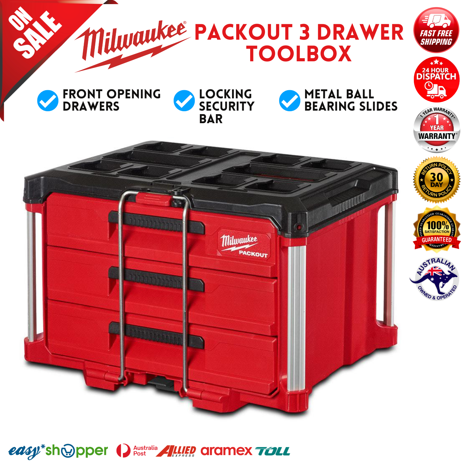 New Milwaukee Packout 3 Drawer Toolbox – Part of PACKOUT Modular ...